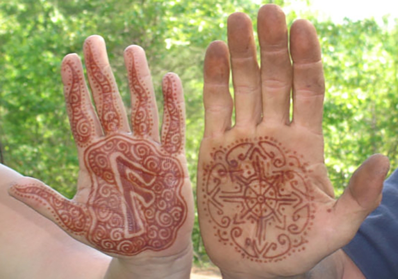 ansuz rune henna design