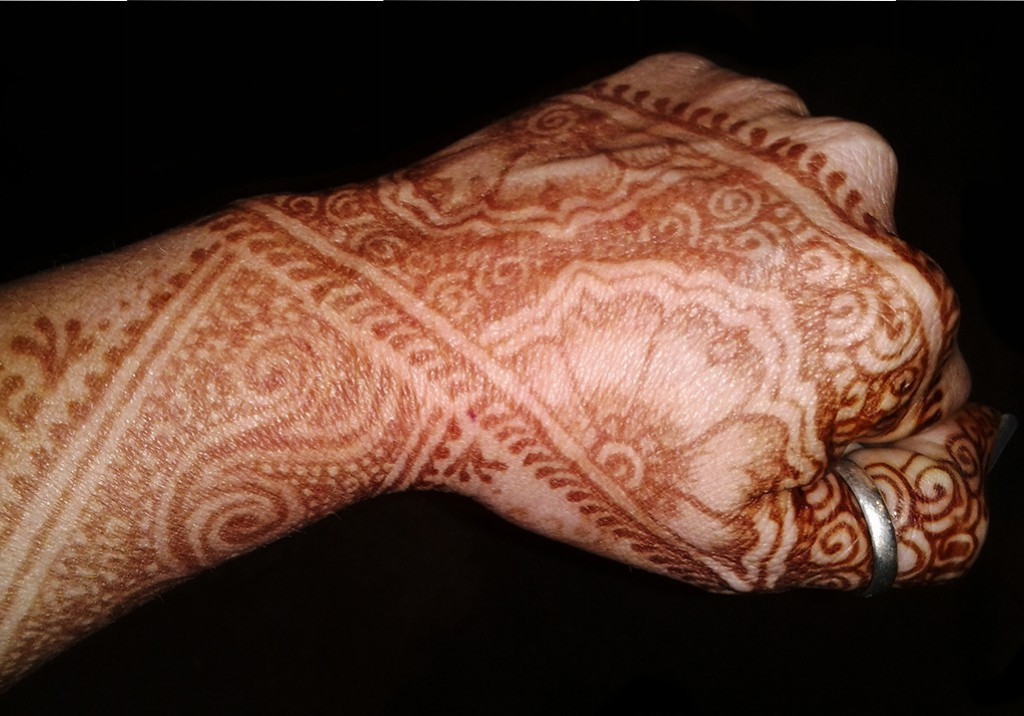 traditional henna hand design
